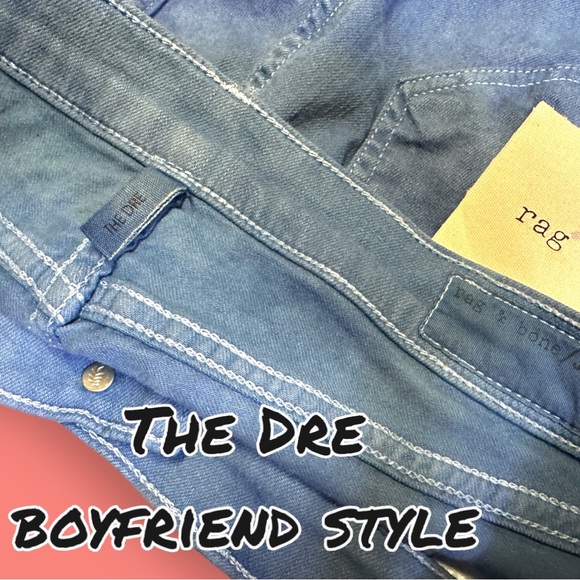Originally White Hand Dyed NWT Rag & Bone The Dre Boyfriend Style Jeans. Size 28 - Picture 11 of 14